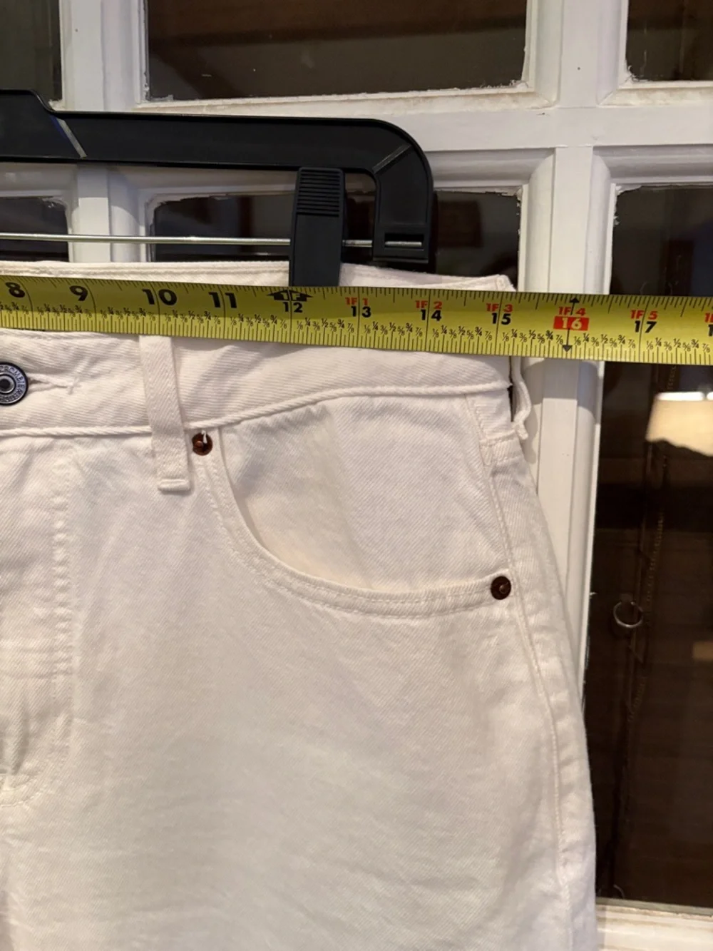 032 Abercrombie & Fitch Cream Wide Leg High Rise Jeans - Picture 8 of 9